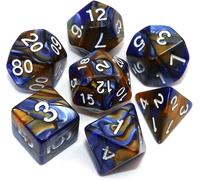 Wild Magic Sorcerer - Polyset Dice Polydice Yellow Blue Pearlescent Marble And White Dice Set Of 7 Pieces D&d And Rpgs Plastic Dice Set Polyhedral Dice Set Dungeons And Dragons.[E2487]