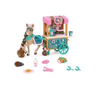 Wild Manes - Coffret le Chariot Boulangerie Café de Cocoa - Figurine Articulée Cheval - 20 Pièces - Inclut Vineoiseries et Autres Accessoires - Idée Cadeau Fille - Jouet Collection Enfant - Dès 3 Ans