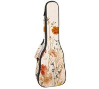 Wild Meadow Étui pour ukulélé Motif fleurs et fleurs Sac rembourré pour ukulélé concert de 58,4 cm, imperméable et durable, Multicolore 01., 25.9x9x3.1in/66x23x8cm, Organiseur de sac