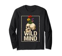 Wild Mind Vintage Grunge Crâne Papillons Goth Esthétique Manche Longue