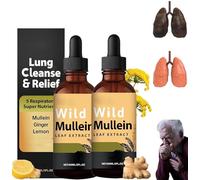 Wild Mullein Drops,Natural Wild Mullein Leaf Extract for Lung Cleanse,Natural Formula,Gentle and Portable,Ideal for Men and Women (2 Pcs)