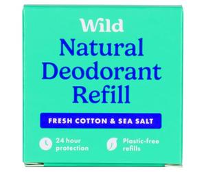 Wild Natural Recharge de déodorant coton frais et sel de mer, 40 g