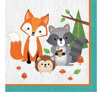 Wild One Serviettes de table Motif animaux des bois 48 ct