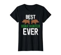Wild Pig Hunting est Le Meilleur Chasseur de Sanglier de Tous Les Temps T-Shirt Graphique avec Valeur, Femme, Noir, XS