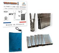 Wild Pinups: 60 Pinces à Linge INOX Incassables Pincinox avec Panier Pince à Linge et Mousqueton. pour Buanderie, Fil à Linge, séchoir à Linge. l'Epingle a Linge Solide, Durable à Vie, Made in France