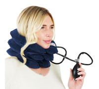 Wild Polar Dispositif de traction gonflable pour le cou - Collier et attelle cervicale pour un soutien ultime du cou et un soulagement instantané de la douleur au cou (bleu)