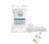Wild Polar Lot de 100 petits attaches autobloquantes solides en nylon pour la gestion des câbles - Attaches en plastique durable pour la maison, le bureau et l'extérieur, 100 mm x 2,5 mm - Transparent