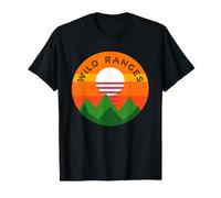 Wild Ranges Rétro Coucher De Soleil Montagnes Vintage Nature Aventure T-Shirt