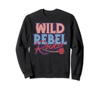 Wild Rebel Rocker Roses Vintage Tattoo Graphique Femmes Sweatshirt