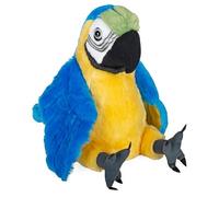 Wild Republic Peluche Cuddlekins Ara – Perroquet bleu et jaune 30 cm