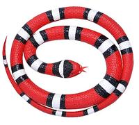 Wild Republic 20773 Serpent en Caoutchouc écarlate, Orange/Blanc/Noir, 117 cm