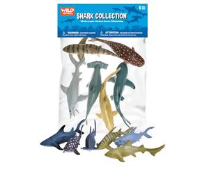 Wild Republic - 64577 - Sachet Plastique - Figurines - Ensemble de Jeu Requins, Gris