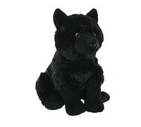Wild Republic Cuddlekins Loup Noir, Animal en Peluche, 30 cm, Cadeau pour Bébés, Peluche Écologique, Rembourrage Fabriqué à Partir de Bouteilles d’Eau Recyclées