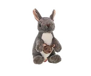 Wild Republic Cuddlekins Mini Kangourou avec Joey, Animal en Peluche, 20 cm, Cadeau pour Bébés, Peluche Écologique, Rembourrage Fabriqué à Partir de Bouteilles d’Eau Recy s