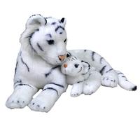 Wild Republic Maman & Bébé Tigre Blanc Peluche - 30 cm