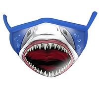 Wild Republic Masque adulte Wild Smiles de pouvant se superposer à un masque à usage médical, réutilisable, lavable, couvrant la bouche et le nez, avec motifs requins 25793