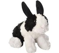 peluche lapin junior 18 cm en peluche noir/blanc
