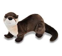 peluche loutre junior 38 cm en peluche marron/beige
