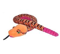 Wild Republic Plush Snake Orange Tribal, Peluche Serpent, Animal en Peluche 137 cm, Idée Cadeau de Naissance Fille ou Garçon, Jouet Écologique, Rembourré de Bouteilles Recyclées