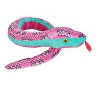serpent en peluche junior 137 cm en peluche rose/vert