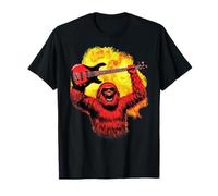 Wild Rockstar Fire Ball Guitare Sasquatch Vintage T-Shirt