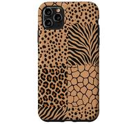 Wild Safari Animal Patchwork Beige Pattern Collage Coque pour iPhone 11 Pro Max