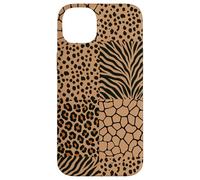 Wild Safari Animal Patchwork Beige Pattern Collage Coque pour iPhone 14 Plus
