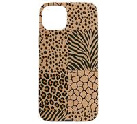 Wild Safari Animal Patchwork Beige Pattern Collage Coque pour iPhone 15 Plus