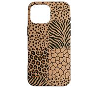 Wild Safari Animal Patchwork Beige Pattern Collage Coque pour iPhone 16 Pro Max