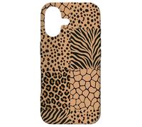 Wild Safari Animal Patchwork Beige Pattern Collage Coque pour iPhone 17