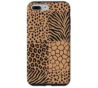 Wild Safari Animal Patchwork Beige Pattern Collage Coque pour iPhone 7 Plus/8 Plus