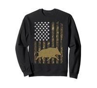 Wild Sanglier Hunter Drapeau USA Chasse Sanglier Saison Sweatshirt