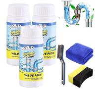 Wild Sink Drain Cleaner Lot de 3 déboucheurs en spirale extra puissants pour cuisine, salle de bain, toilettes et balcon (330 g)
