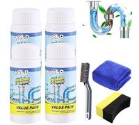 Wild Sink Drain Cleaner Lot de 4 déboucheurs de canalisations extra puissants en mousse pour cuisine, salle de bain, toilettes et balcon (440 g)
