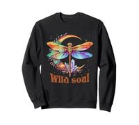 Wild Soul Libellule Lune Hippie Colorée Amusante Cadeau Sweatshirt