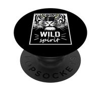Wild Spirit Tiger Quotes Summer Illustration Graphic Design PopSockets PopGrip Adhésif