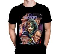 Wild Star Hearts Exorcist Collage Mens T-Shirt Gothic Horror Print, Black Cotton T-Shirt, Movie Poster Tee Manches Courtes(XX-Large)