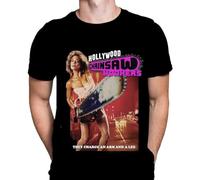 Wild Star Hearts Hollywood Chainsaw Hookers Mens Tshirt Gothic Mysterious Movie Print, Black Graphic T-Shirt, Film Poster Tee Hemden(3X-Large)