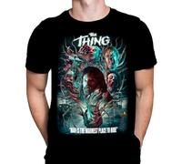 Wild Star Hearts Warmest Place to Hide Boys Mens T-Shirt Gothic Horror Print, Black Cotton T-Shirt, Movie Poster Tee Manches Courtes(Medium)