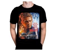Wild Star Hearts WSH - Bad Cop/Good Cop - Bullitt Steve McQueen T-shirt vintage noir Halloween Horreur Movie Fan Merhcandise, Noir , XL