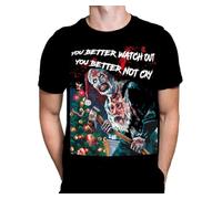 Wild Star Hearts WSH - You'd Better Watch Out - T-shirt classique pour fan de film d'horreur / T-shirt d'Halloween pour hommes - T-shirt noir, Noir , XXL