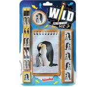 Wild Stationery Set - Pingouin De . Ces Kits De Fournitures Scolaires Amusants Comprennent 2 Crayons, Une Gomme, Un Taille-Crayon, Une Règle Et Un Cahier, Ensemble De Papeterie