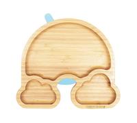 Wild & Stone Bol à ventouse arc-en-ciel pour bébé | Assiette en bambou respectueux de l'environnement | Base amovible à ventouse (bleu layette)