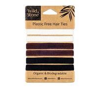 Wild & Stone Lot de 6 élastiques à cheveux 100% biodégradables et sans plastique (Naturel)