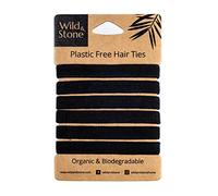 Wild & Stone Lot de 6 élastiques à cheveux 100% biodégradables et sans plastique (Noir)