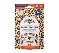 Wild Stripes Facial Patches Animal Leo - Patchs visage à l'acide hyaluronique & niacinamide - Patchs hydrocolloïdes motif léopard - Soin du visage front, joues & yeux (14 pièces)