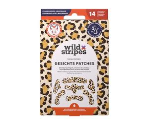 Wild Stripes Facial Patches Animal Leo - Patchs visage à l'acide hyaluronique & niacinamide - Patchs hydrocolloïdes motif léopard - Soin du visage front, joues & yeux (14 pièces)