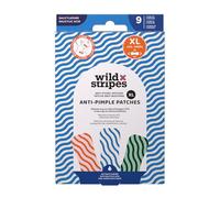 Wild Stripes Lot de 9 patchs anti-taches XL transparents hydrocolloïde avec acide salicylique et anti-boutons jour et nuit, ponctuels et larges (3 couleurs)