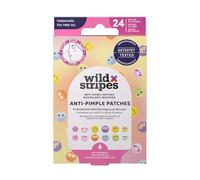Wild Stripes Pimple Patches Smile Stop - Patchs boutons colorés à l'huile d'arbre à thé & hydrocolloïde - Smiley pour peau à imperfections - Apaise & camoufle les boutons (24 pièces)