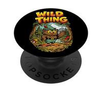 Wild Thing! Retro Woodsy Owl Give a Hoot Vintage Earth Day PopSockets PopGrip Adhésif